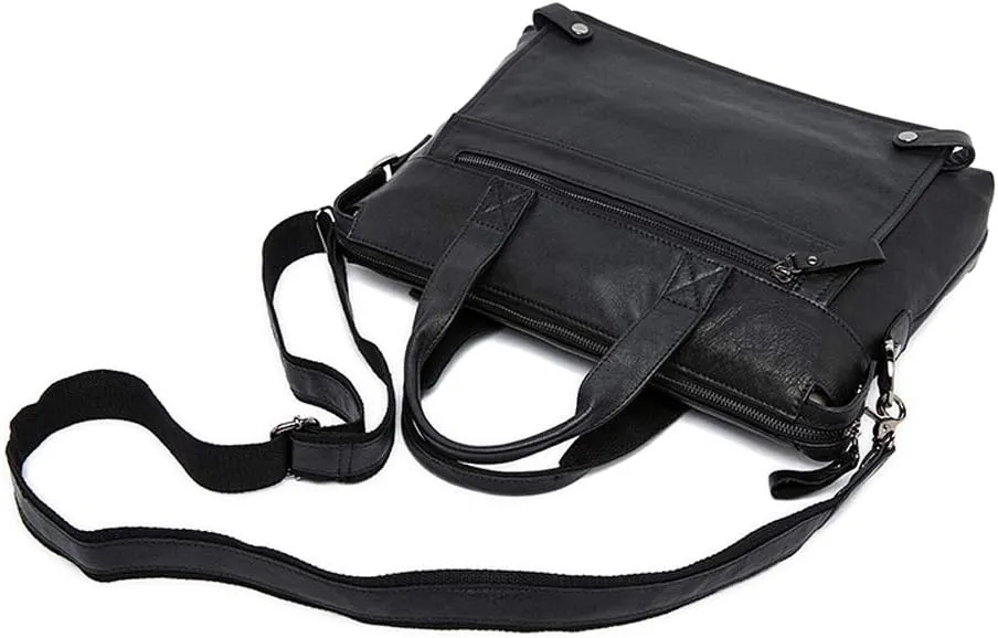Men's Classic 15" Men's Handmade Leather Briefcase Laptop Bag Messenger Shoulder Bag