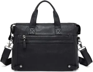 Men's Classic 15" Men's Handmade Leather Briefcase Laptop Bag Messenger Shoulder Bag