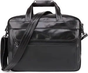 Mens Vintage Messenger Bag, large capacity, Versatile Laptop Briefcase, Leathers, multipocket Work Bag w/Strap, Waterproof, for Office Business Travel College, 15.7in