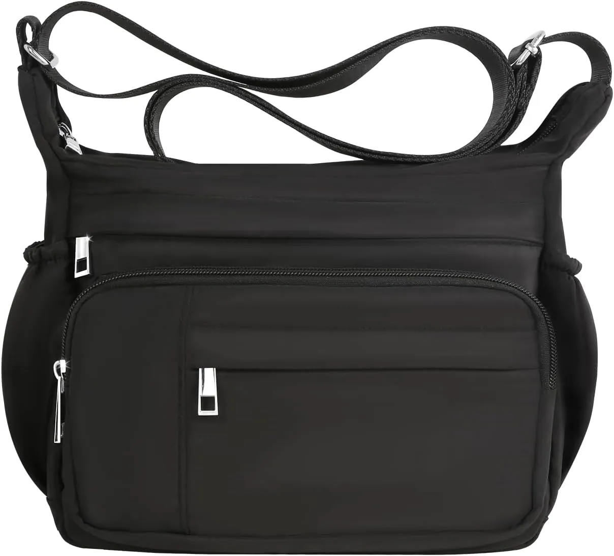 Messenger Bag for Women, Roomy Multiple Pockets Cross Body Purses, Waterproof Crossbody Bags with Wide Adjustable Strap,Ladies Crossbody Bag Satchel, Gifts for Women (L,Black)