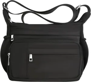 Messenger Bag for Women, Roomy Multiple Pockets Cross Body Purses, Waterproof Crossbody Bags with Wide Adjustable Strap,Ladies Crossbody Bag Satchel, Gifts for Women (L,Black)