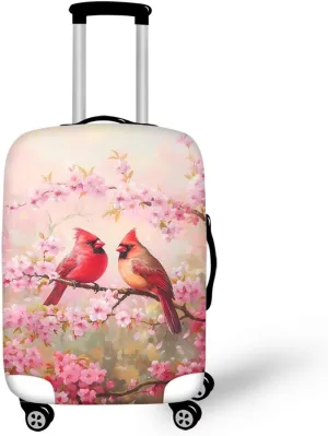 Mockingbird Peach Blossom Luggage Cover for Travel Suitcase Cover Carry On Luggage Cover Protector for Women Baggage Covers with Zipper Convenient