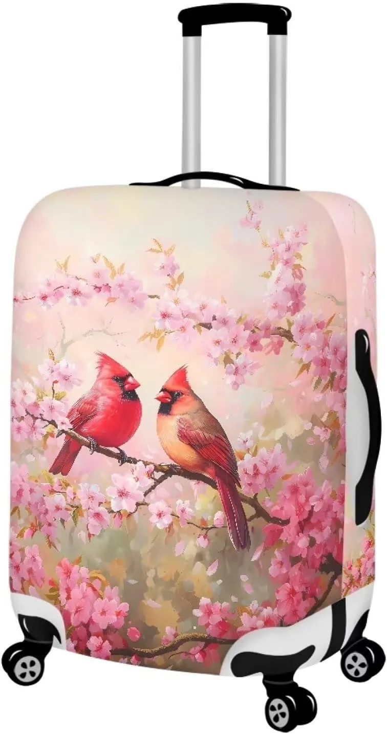 Mockingbird Peach Blossom Luggage Cover for Travel Suitcase Cover Carry On Luggage Cover Protector for Women Baggage Covers with Zipper Convenient