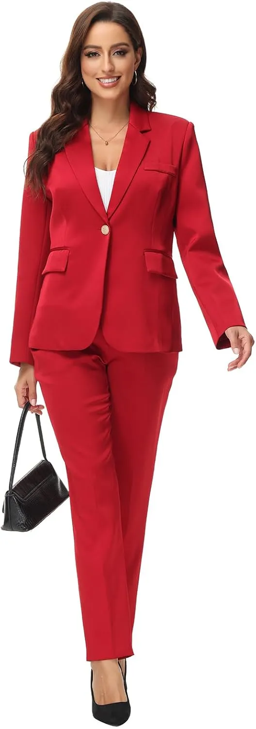 MODFUL Women Business Clothes Pant Suits Professional Office 2 Piece Suits