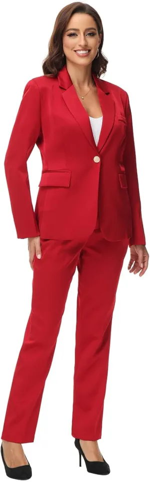 MODFUL Women Business Clothes Pant Suits Professional Office 2 Piece Suits