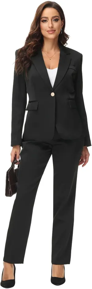 MODFUL Women Business Clothes Pant Suits Professional Office 2 Piece Suits