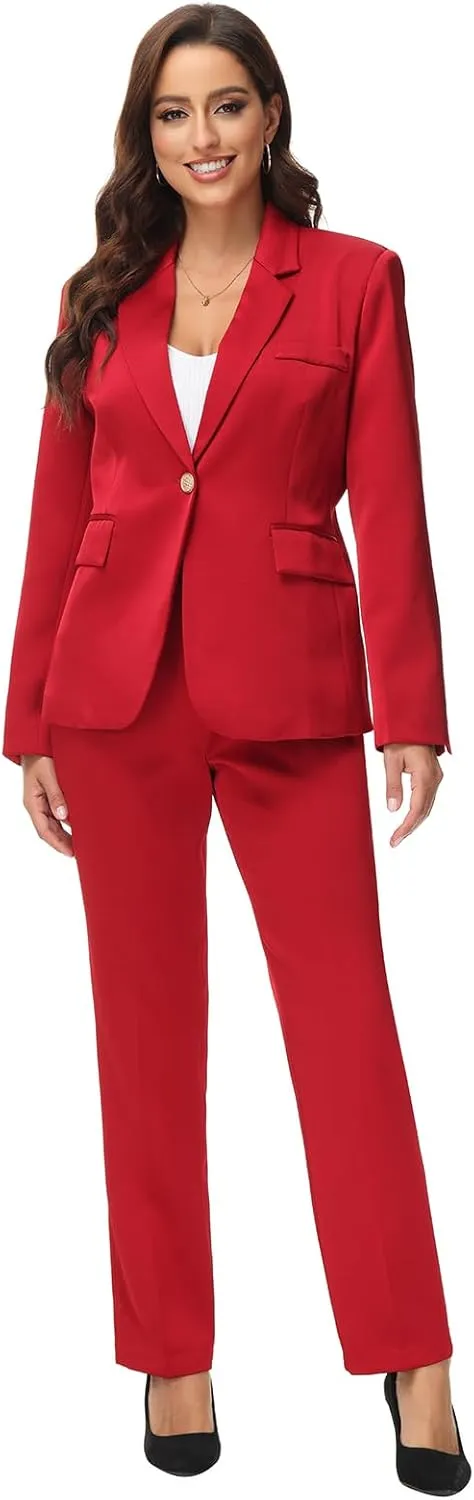 MODFUL Women Business Clothes Pant Suits Professional Office 2 Piece Suits