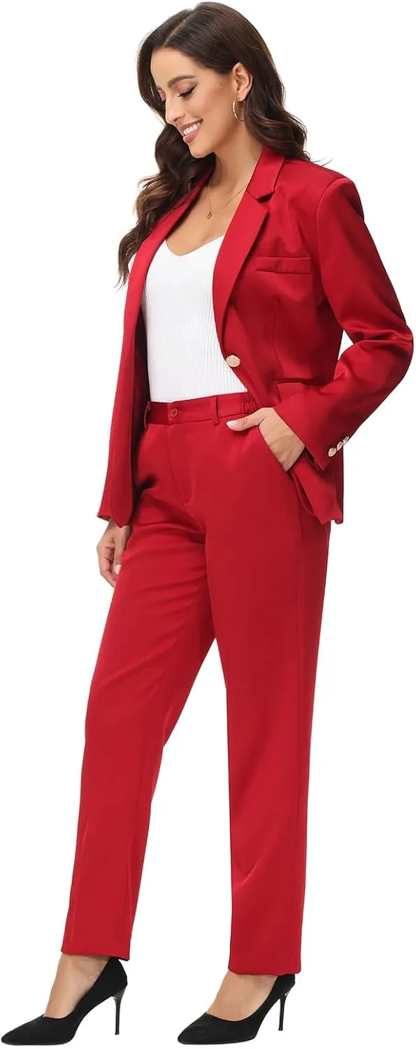 MODFUL Women Business Clothes Pant Suits Professional Office 2 Piece Suits