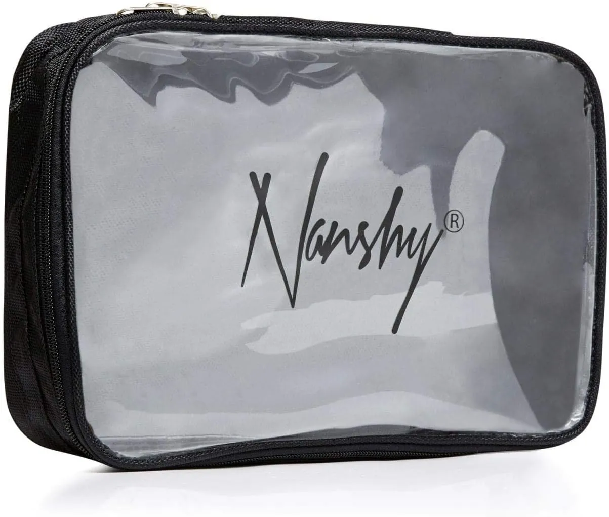 Nanshy Travel Toiletry Bag & Makeup Organizer with Clear See Through Front & Double Zipper - Make Up Traveling Organizer Bag - Cosmetic Case for Toiletries - 11 x 8 x 3 Inches
