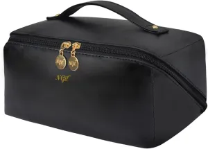 NGIL Travel Toiletry Bag, Makeup Bag, Cosmetic Bag, Portable Travel Makeup Bag, Large Capacity Cosmetic Organizer for Women, FREE COMPACT MIRROR INCLUDED (Black, Large)