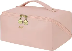NGIL Travel Toiletry Bag, Makeup Bag, Cosmetic Bag, Portable Travel Makeup Bag, Large Capacity Cosmetic Organizer for Women, FREE COMPACT MIRROR INCLUDED (Pink, Large)