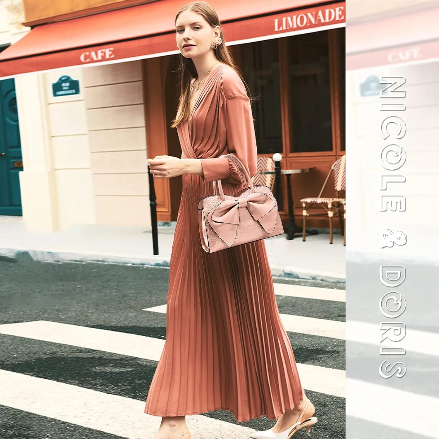 NICOLE & DORIS Handbags for Women Fashion Top Handle Bags Patent Leather Tote Bag Party Clutch Bag Crossbody Shoulder Bags