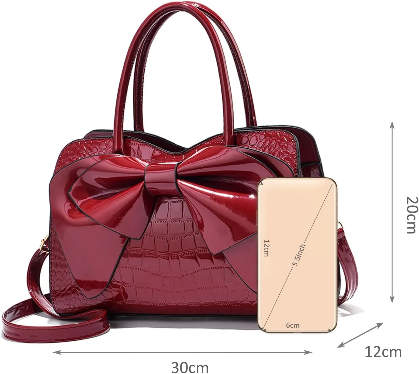 NICOLE & DORIS Handbags for Women Fashion Top Handle Bags Patent Leather Tote Bag Party Clutch Bag Crossbody Shoulder Bags
