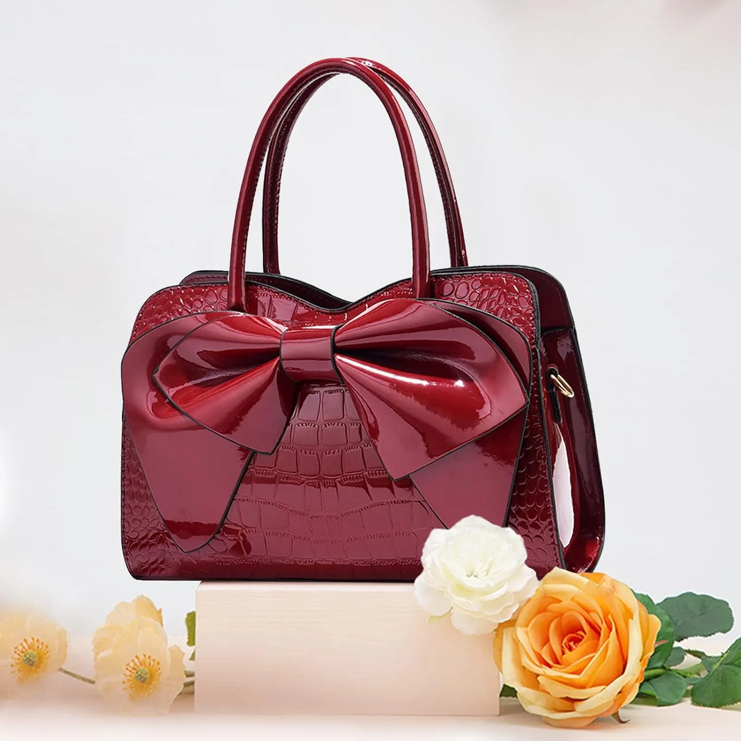NICOLE & DORIS Handbags for Women Fashion Top Handle Bags Patent Leather Tote Bag Party Clutch Bag Crossbody Shoulder Bags