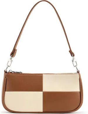 NIUEIMEE ZHOU Shoulder Bag for Women Retro Vegan Leather Classic Clutch Tote HandBags Purses with Zipper Closure