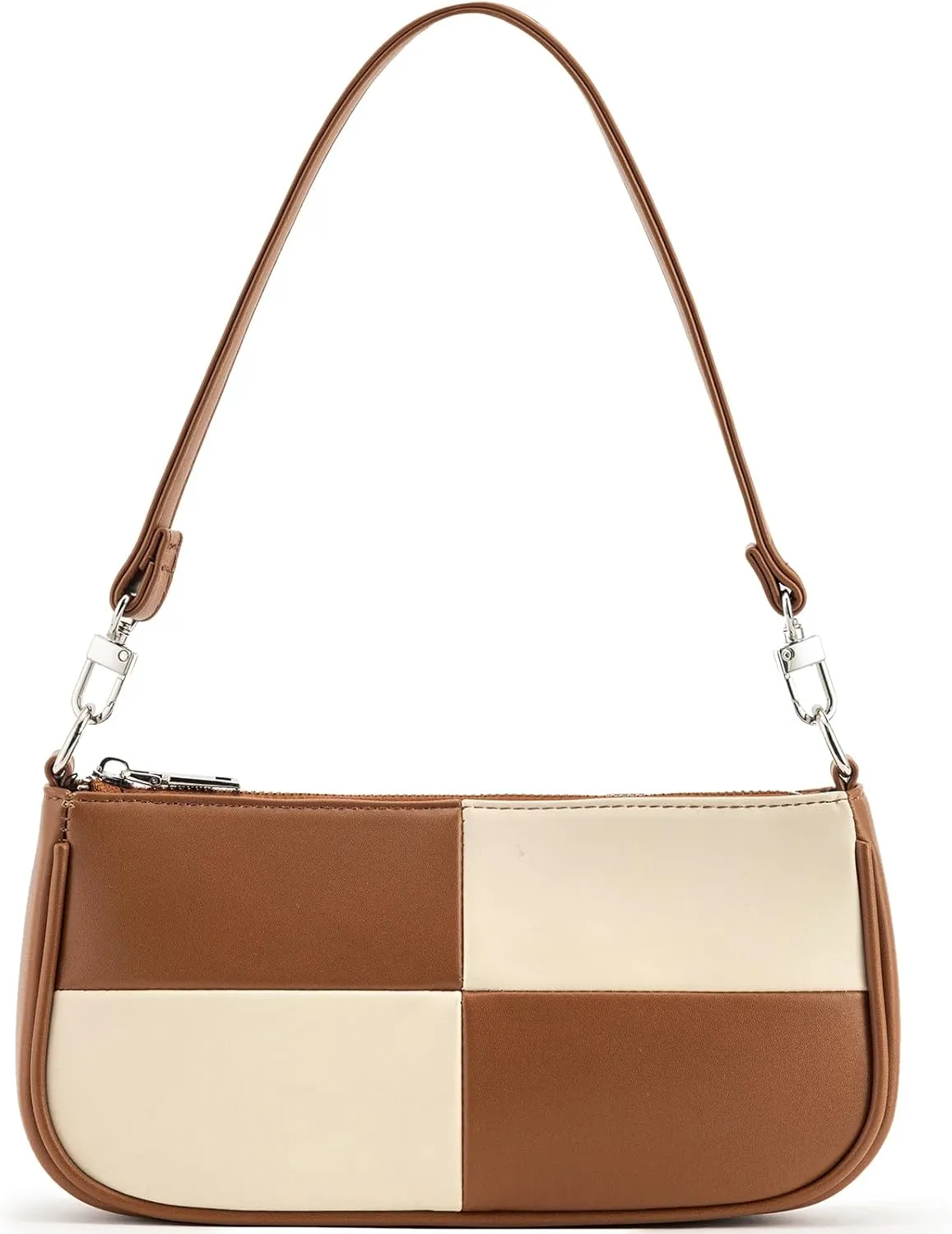 NIUEIMEE ZHOU Shoulder Bag for Women Retro Vegan Leather Classic Clutch Tote HandBags Purses with Zipper Closure