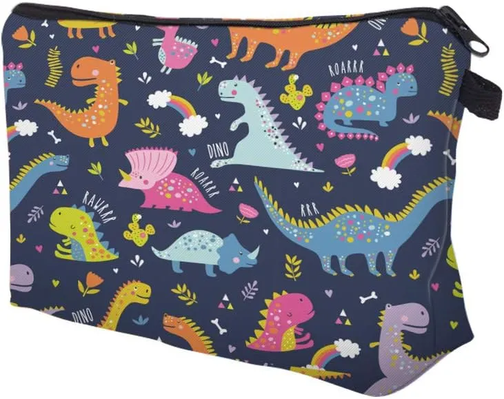 Nobranded Cosmetic Bag for Women, ASCHAR Adorable Roomy Makeup Bags Travel Waterproof Toiletry Bag Travel Accessories Organizer Cute Gifts,Tools,Gadgets (Dino 52198)