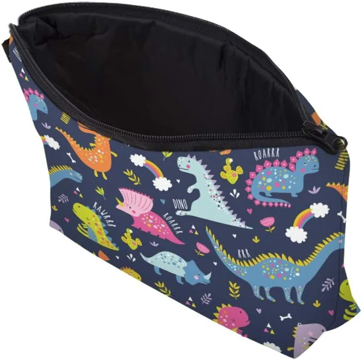 Nobranded Cosmetic Bag for Women, ASCHAR Adorable Roomy Makeup Bags Travel Waterproof Toiletry Bag Travel Accessories Organizer Cute Gifts,Tools,Gadgets (Dino 52198)