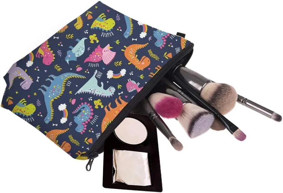 Nobranded Cosmetic Bag for Women, ASCHAR Adorable Roomy Makeup Bags Travel Waterproof Toiletry Bag Travel Accessories Organizer Cute Gifts,Tools,Gadgets (Dino 52198)