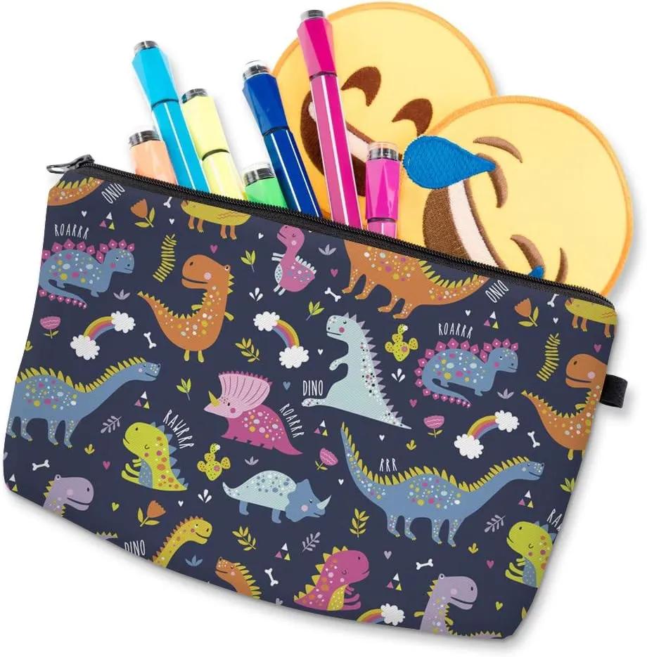 Nobranded Cosmetic Bag for Women, ASCHAR Adorable Roomy Makeup Bags Travel Waterproof Toiletry Bag Travel Accessories Organizer Cute Gifts,Tools,Gadgets (Dino 52198)