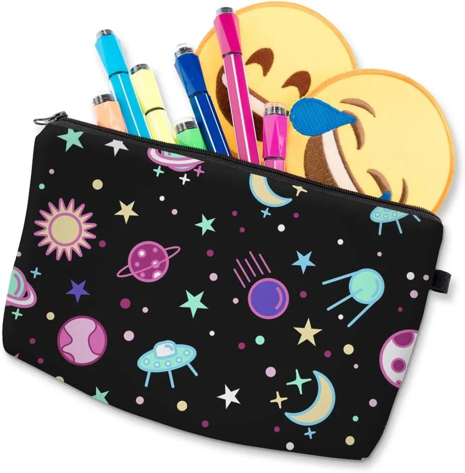 Nobranded Cosmetic Bag for Women, ASCHAR Adorable Roomy Makeup Bags Travel Waterproof Toiletry Bag Travel Accessories Organizer Cute Gifts,Tools,Gadgets (Galaxy 51469)