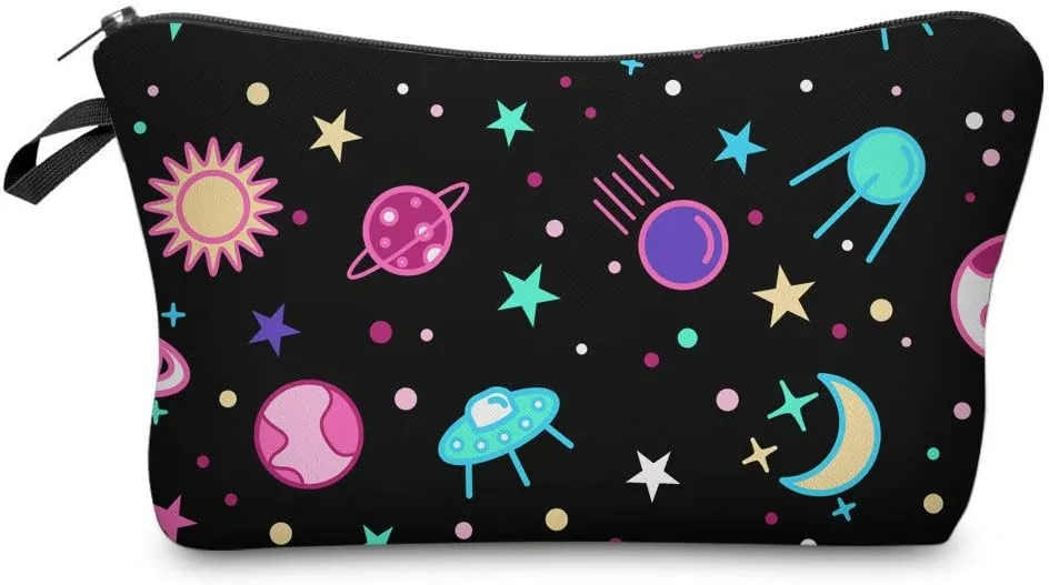 Nobranded Cosmetic Bag for Women, ASCHAR Adorable Roomy Makeup Bags Travel Waterproof Toiletry Bag Travel Accessories Organizer Cute Gifts,Tools,Gadgets (Galaxy 51469)