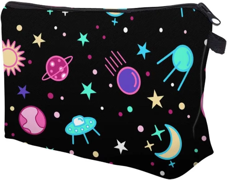 Nobranded Cosmetic Bag for Women, ASCHAR Adorable Roomy Makeup Bags Travel Waterproof Toiletry Bag Travel Accessories Organizer Cute Gifts,Tools,Gadgets (Galaxy 51469)