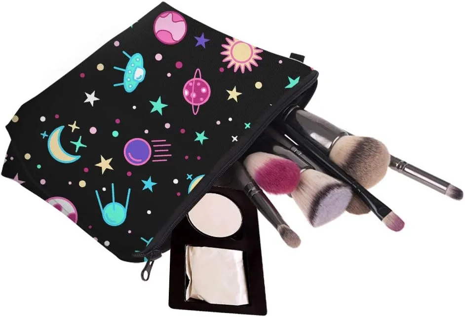 Nobranded Cosmetic Bag for Women, ASCHAR Adorable Roomy Makeup Bags Travel Waterproof Toiletry Bag Travel Accessories Organizer Cute Gifts,Tools,Gadgets (Galaxy 51469)