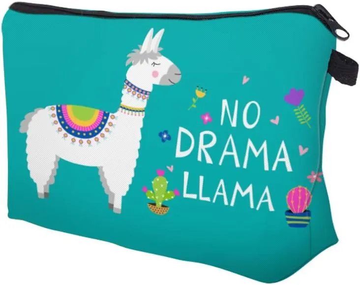 Nobranded Cosmetic Bag for Women, ASCHAR Adorable Roomy Makeup Bags Travel Waterproof Toiletry Bag Travel Accessories Organizer Cute Gifts,Tools,Gadgets (Lazy Llama)