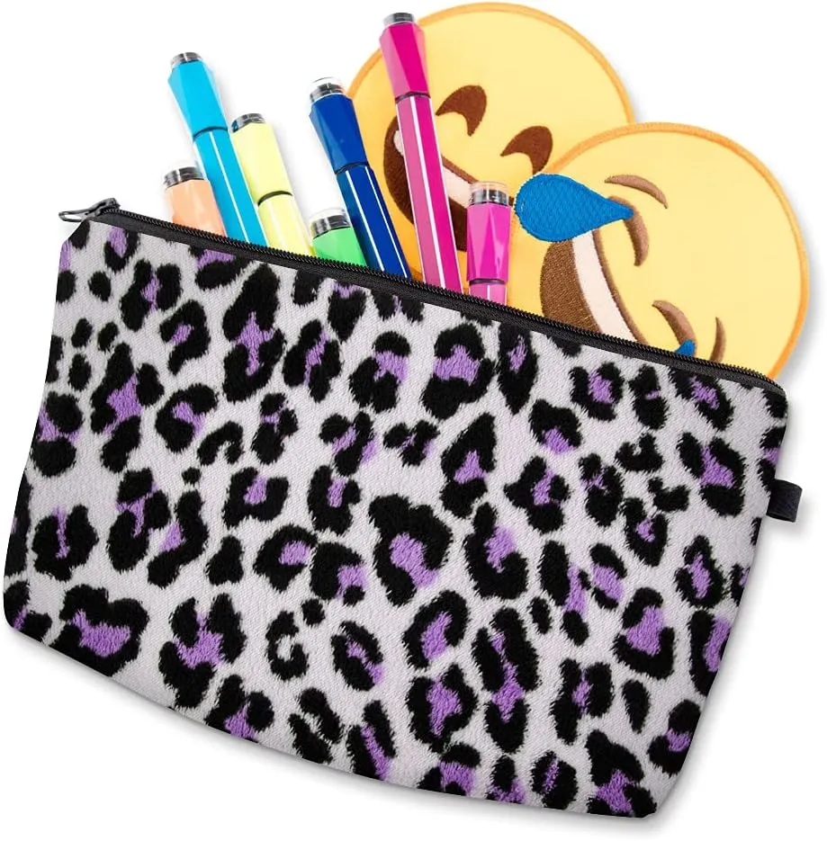 Nobranded Cosmetic Bag for Women, ASCHAR Adorable Roomy Makeup Bags Travel Waterproof Toiletry Bag Travel Accessories Organizer Cute Gifts,Tools,Gadgets (Leopard)
