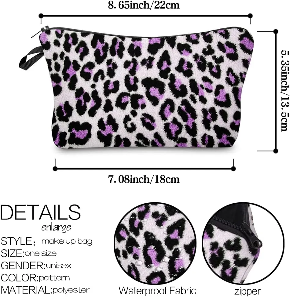 Nobranded Cosmetic Bag for Women, ASCHAR Adorable Roomy Makeup Bags Travel Waterproof Toiletry Bag Travel Accessories Organizer Cute Gifts,Tools,Gadgets (Leopard)