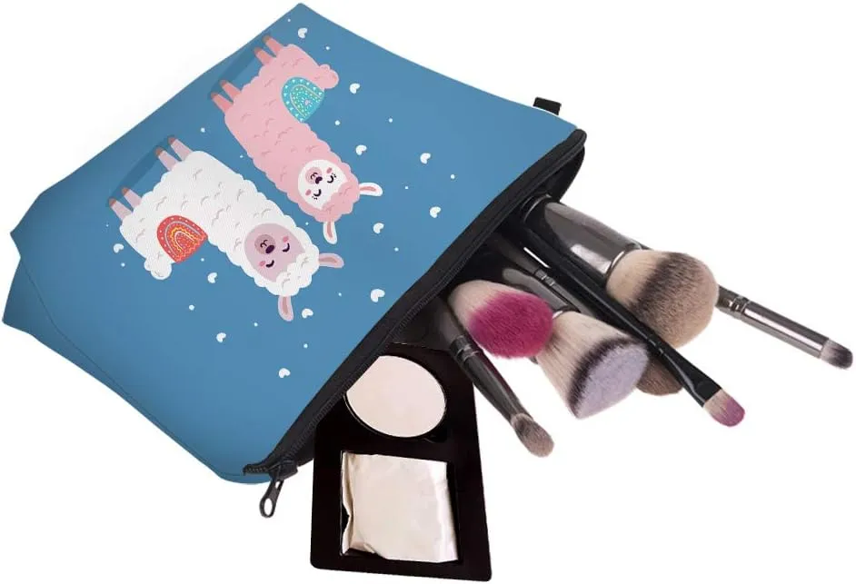 Nobranded Cosmetic Bag for Women, ASCHAR Adorable Roomy Makeup Bags Travel Waterproof Toiletry Bag Travel Accessories Organizer Cute Gifts,Tools,Gadgets (Llama 51375)