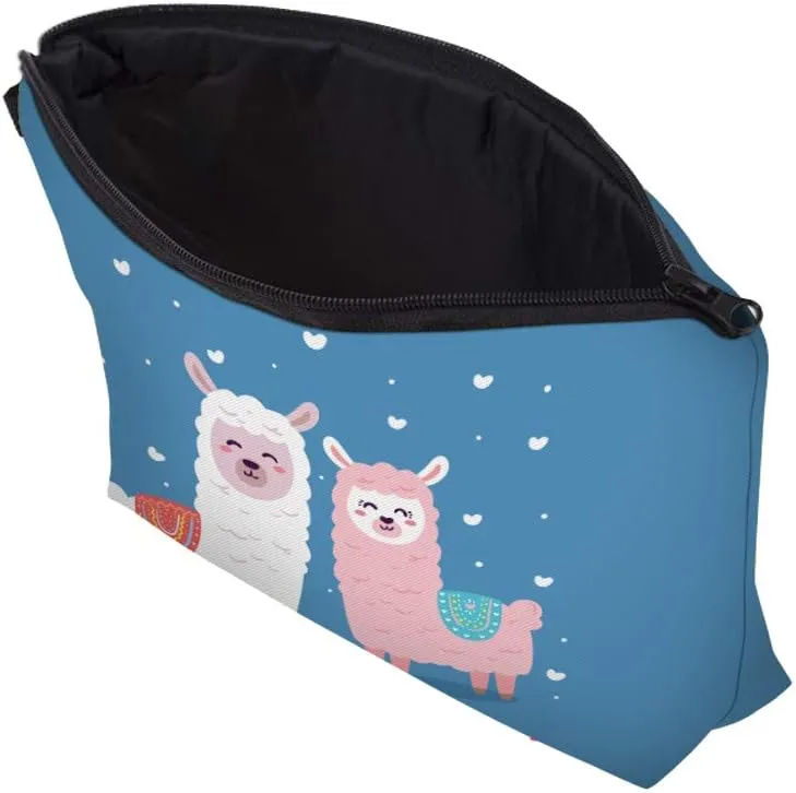 Nobranded Cosmetic Bag for Women, ASCHAR Adorable Roomy Makeup Bags Travel Waterproof Toiletry Bag Travel Accessories Organizer Cute Gifts,Tools,Gadgets (Llama 51375)