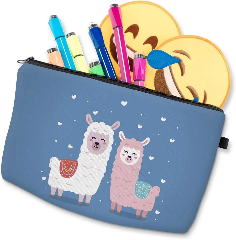 Nobranded Cosmetic Bag for Women, ASCHAR Adorable Roomy Makeup Bags Travel Waterproof Toiletry Bag Travel Accessories Organizer Cute Gifts,Tools,Gadgets (Llama 51375)