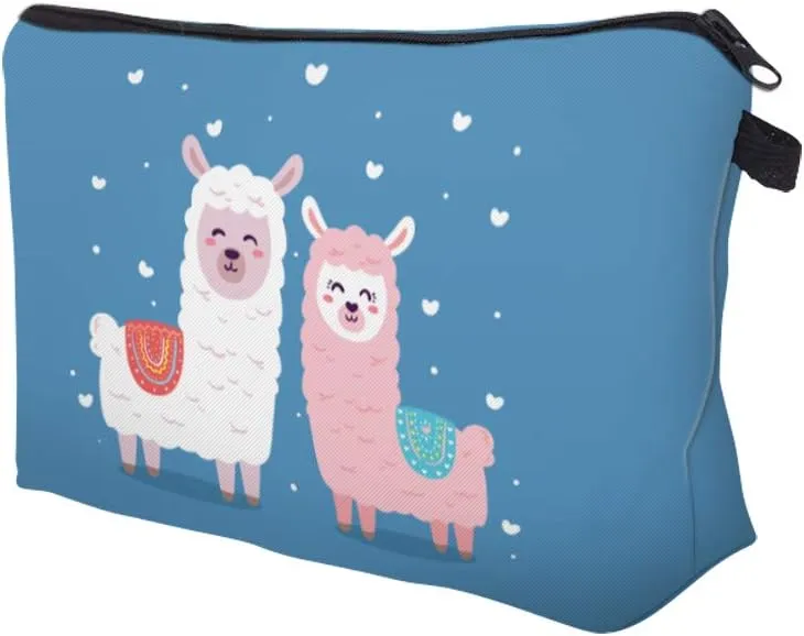 Nobranded Cosmetic Bag for Women, ASCHAR Adorable Roomy Makeup Bags Travel Waterproof Toiletry Bag Travel Accessories Organizer Cute Gifts,Tools,Gadgets (Llama 51375)