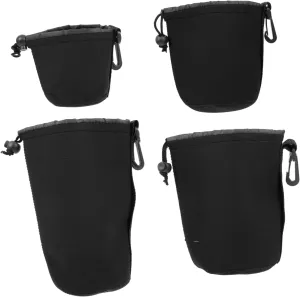 NUOBESTY 4pcs Camera Lens Storage Bag Durable Lens Pouch with Drawstring Design for Protection Against and Scratches for and DSLR Photographers