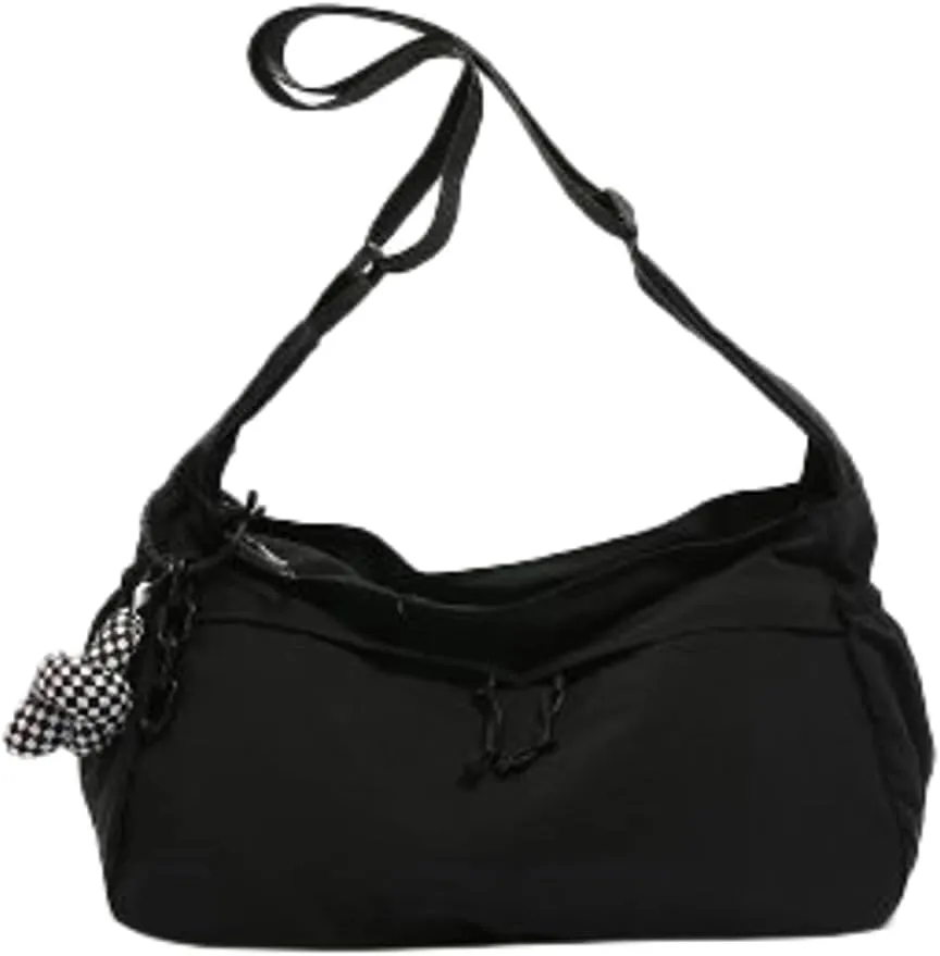 Nylon Crossbody Bags for Women Trendy Crescent Shoulder Bags Lightweight Hobo Purse with Adjustable Strap Workout