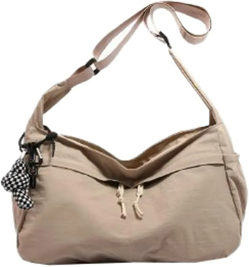 Nylon Crossbody Bags for Women Trendy Crescent Shoulder Bags Lightweight Hobo Purse with Adjustable Strap Workout