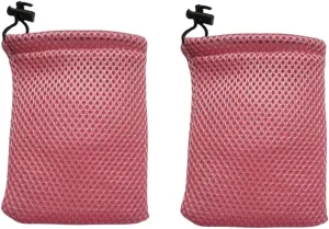 Nylon Mesh Drawstring Bag, 5 x 3.5 Inch Small Storage Pouch String Bags for Mini Stuff MP3 Charger Earphone Key, 5Pcs Travel Kit Organizer for Lipstick Cosmetic Jewelry, Pink