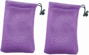 Nylon Mesh Drawstring Bag, 6" x 4" Small Storage Pouch String Bags for Mini Stuff MP3 Charger Earphone Key, 5pcs Travel Kit Organizer for Lipstick Cosmetic Jewelry, purple