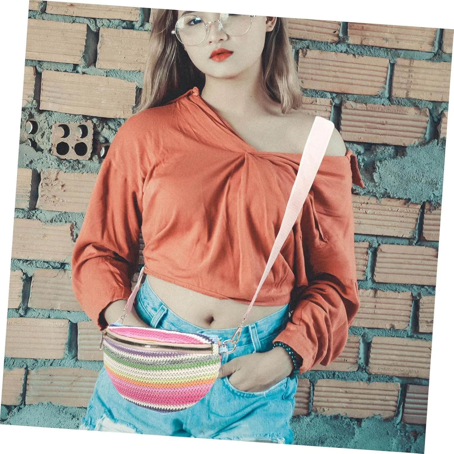 Pack Straw Chest Bag Decorative Waist Bags Fashion Belt Bag Outdoor Waist Bag Belt Bags for Women Trendy