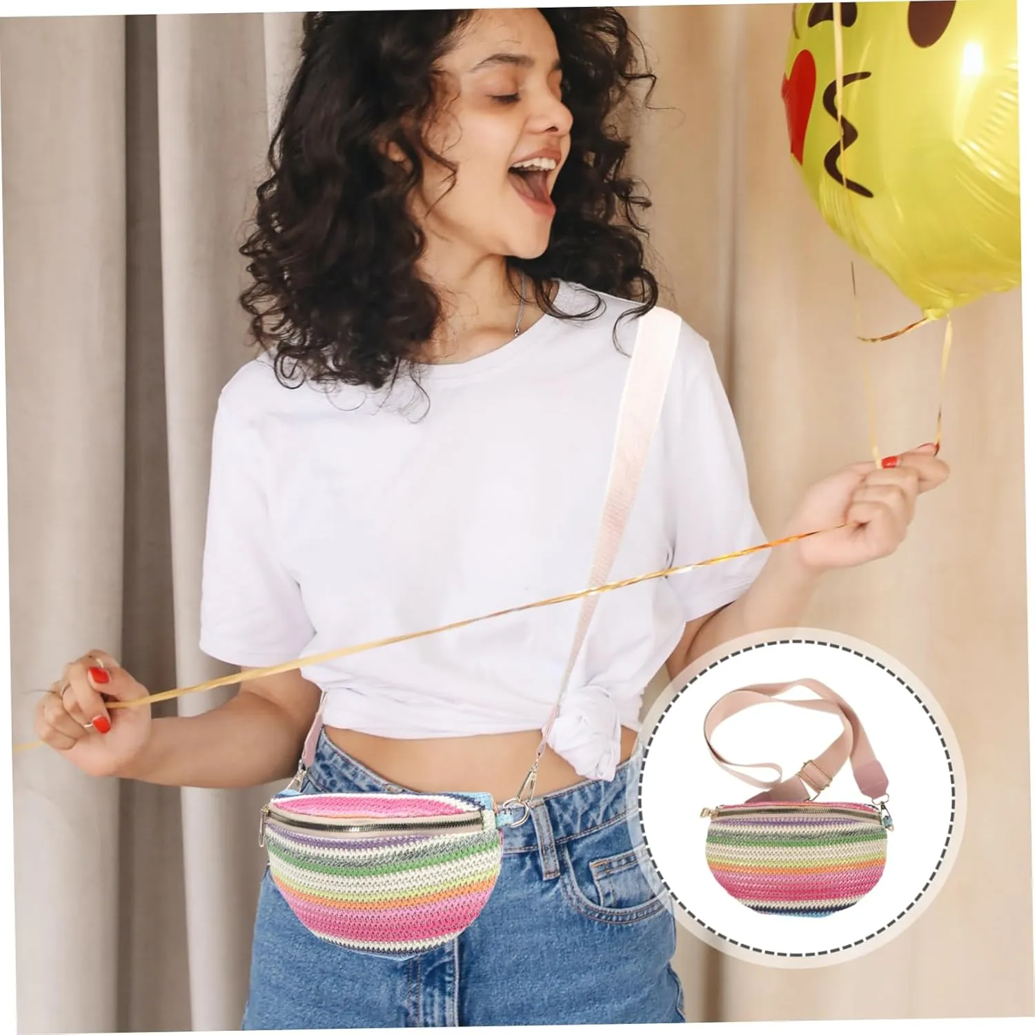 Pack Straw Chest Bag Decorative Waist Bags Fashion Belt Bag Outdoor Waist Bag Belt Bags for Women Trendy