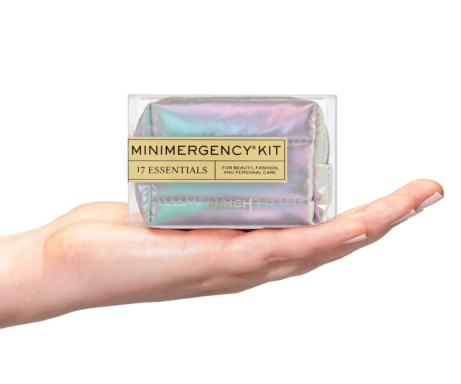 Pinch Provisions Pastel Puffer Minimergency Kit, Includes 17 Travel-Sized Cosmetic Essentials, Convenient for Purses, Emergency Beauty Accessories, Gifts for Holidays & Birthdays, Aura