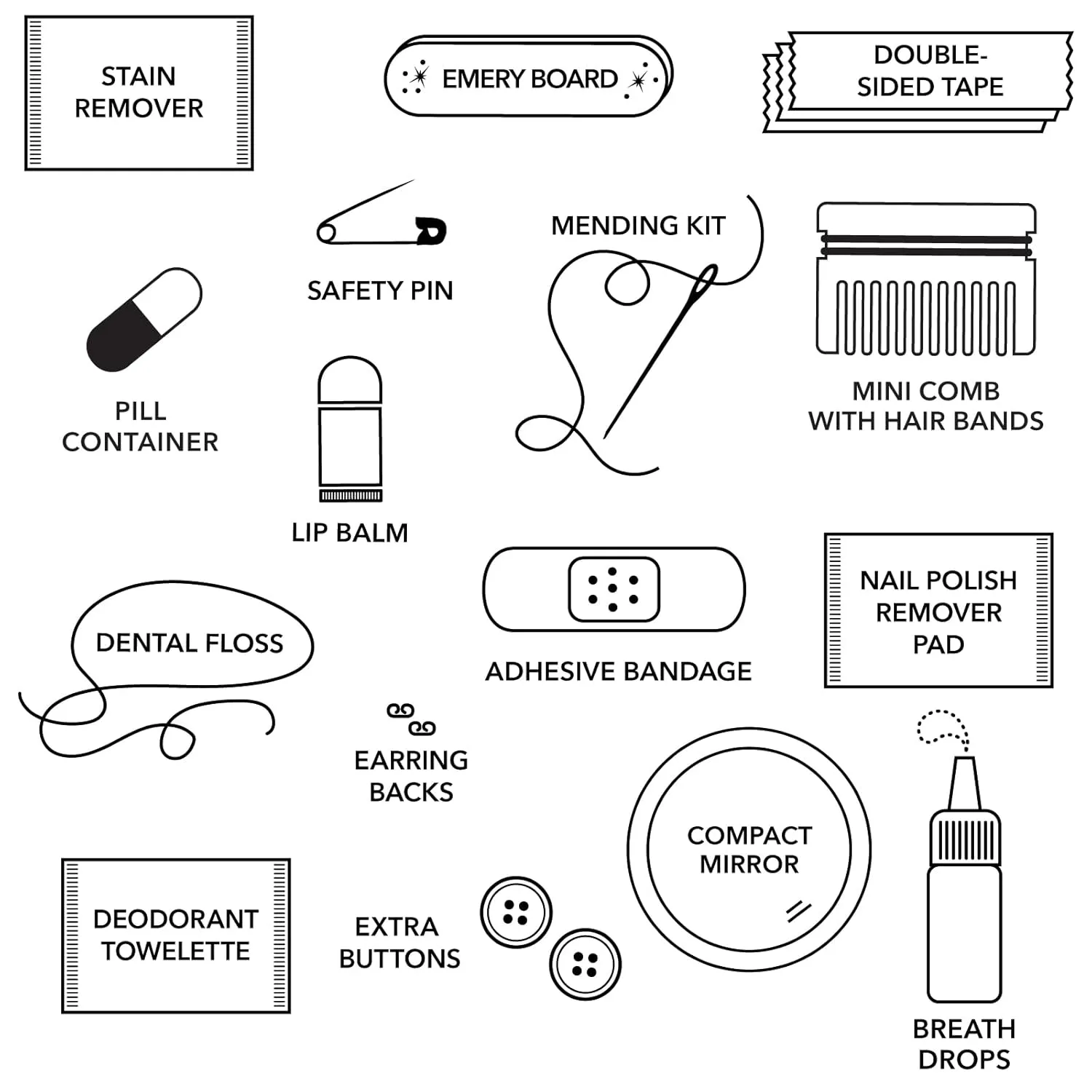 Pinch Provisions Pastel Puffer Minimergency Kit, Includes 17 Travel-Sized Cosmetic Essentials, Convenient for Purses, Emergency Beauty Accessories, Gifts for Holidays & Birthdays, Aura