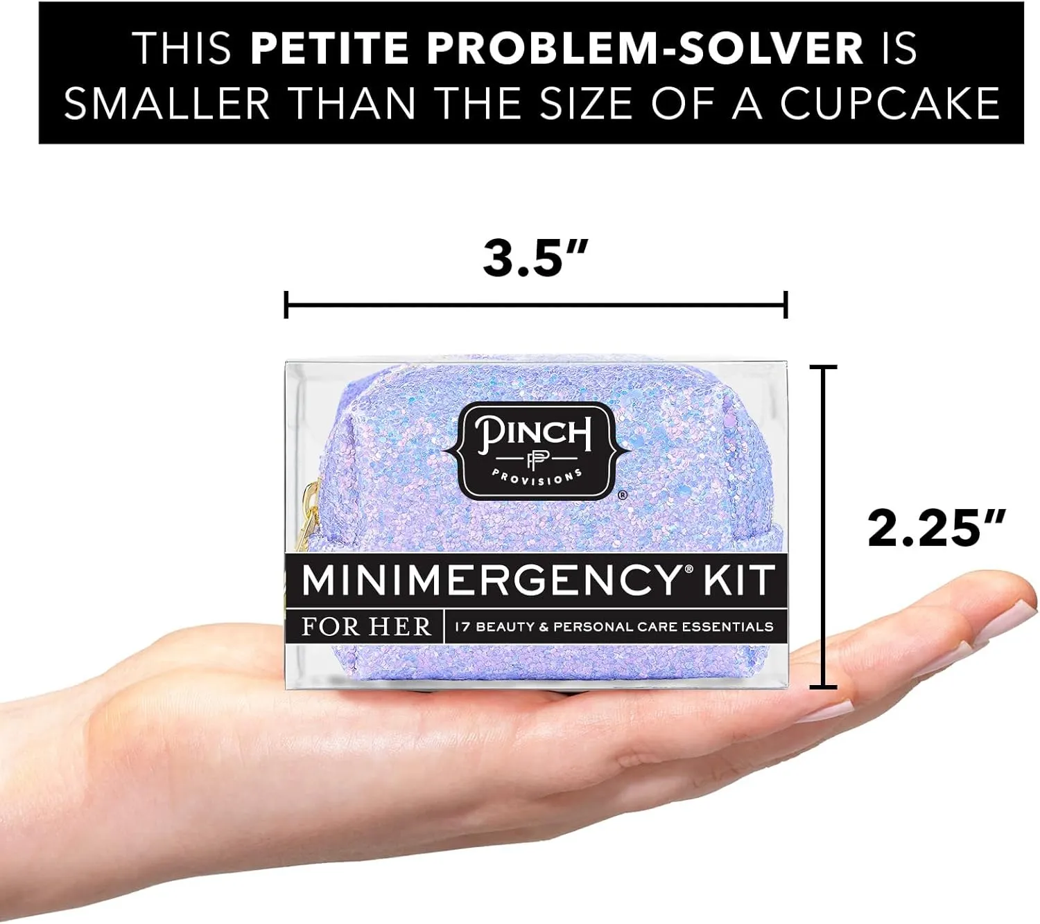 Pinch Provisions Purple Periwinkle Minimergency Kit, Includes 17 Travel-Sized Cosmetic Essentials, Convenient for Purses, Emergency Beauty Accessories, Gifts for Holidays & Birthdays