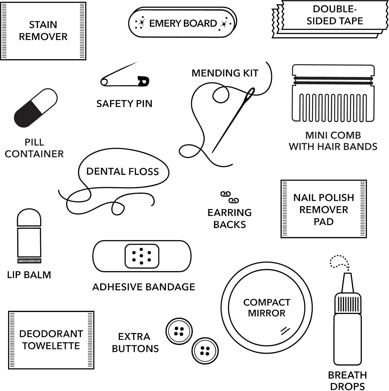 Pinch Provisions Purple Periwinkle Minimergency Kit, Includes 17 Travel-Sized Cosmetic Essentials, Convenient for Purses, Emergency Beauty Accessories, Gifts for Holidays & Birthdays