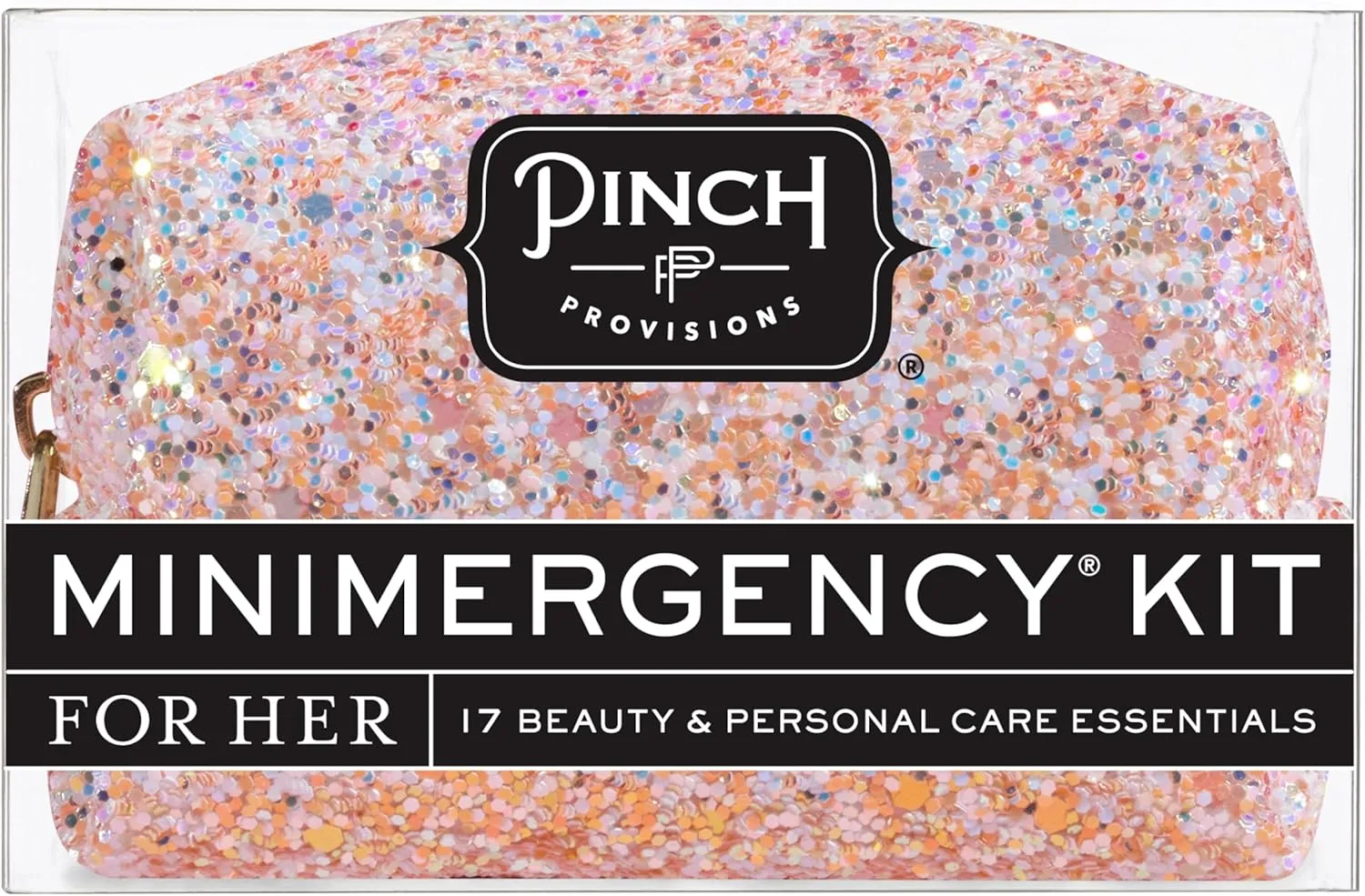 Pinch Provisions Ros Minimergency Kit, Includes 17 Travel-Sized Cosmetic Essentials, Convenient for Purses, Emergency Beauty Accessories, Gifts for Holidays & Birthdays