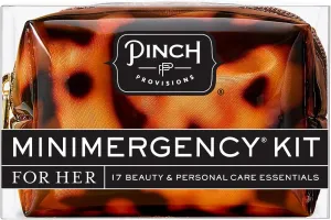 Pinch Provisions Tortoise Shell Minimergency Kit, Includes 17 Travel-Sized Cosmetic Essentials, Convenient for Purses, Emergency Beauty Accessories, Gifts for Holidays & Birthdays