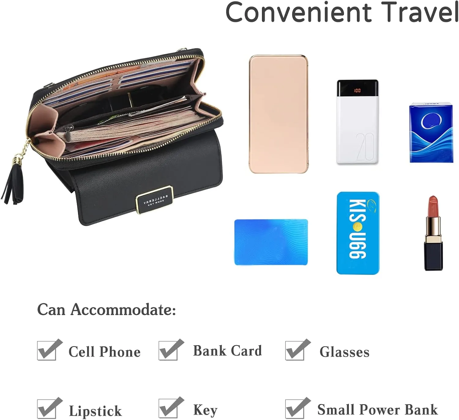 PORRASSO Crossbody Wallet Women's Phone Bag Shoulder Bag Fashion Clutch Purse Bag PU Wallet for Party Wedding Travelling Blue