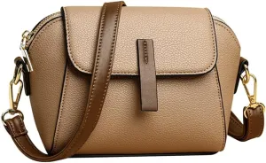 PORRASSO Fashion Crossbody Bag Women Shoulder Bag Handbag Ladies Satchel Messenger Bag for Dating Travel Daily Use Khaki
